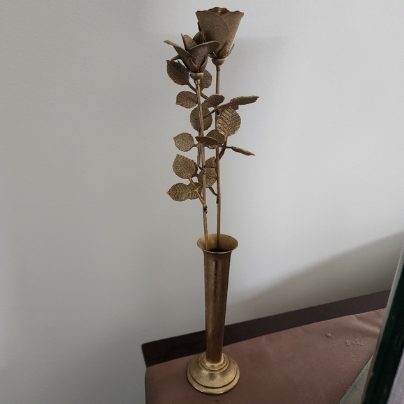 Ted Arnold Elegant Gold Rose Sculpture - Picture 7 of 16
